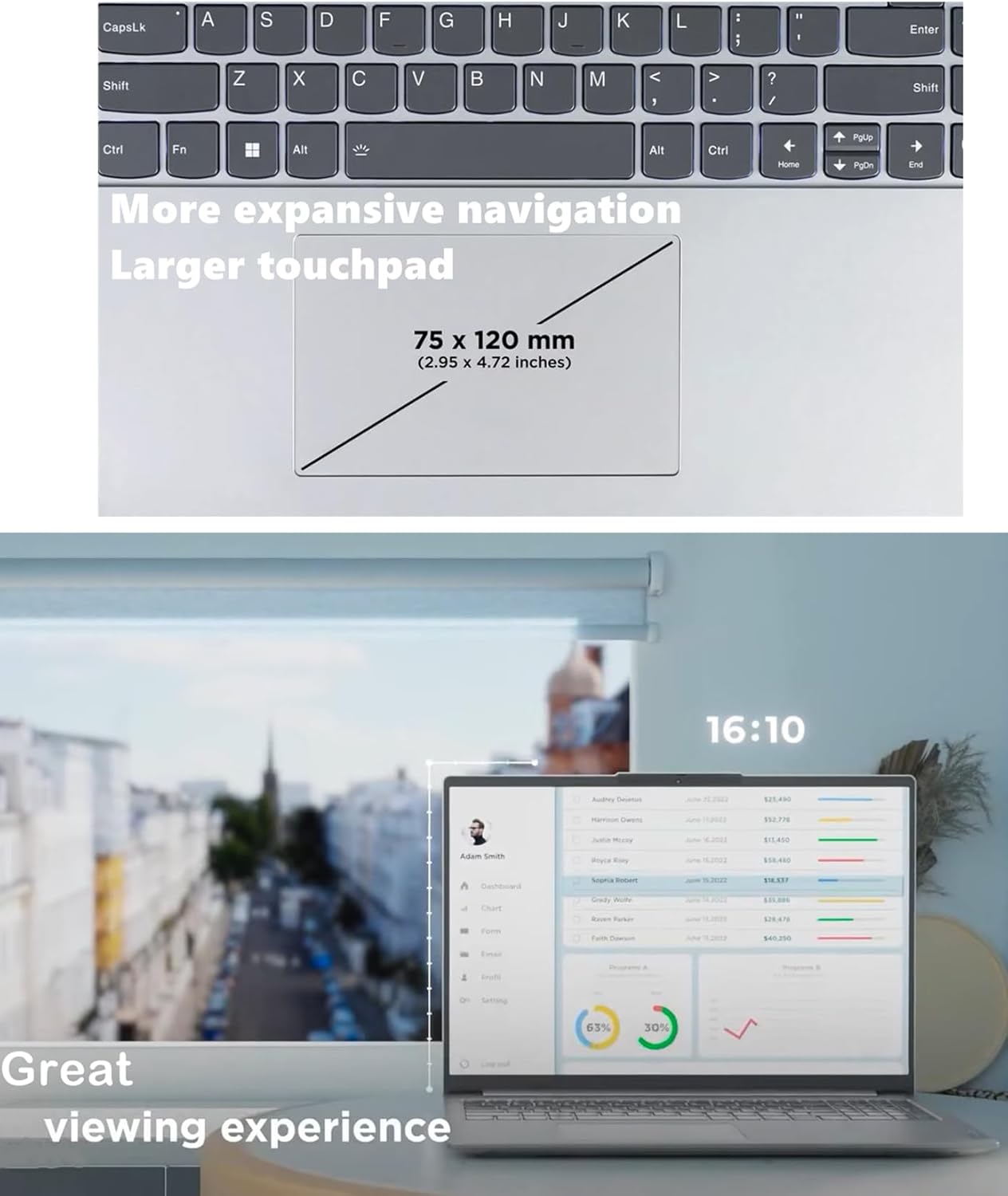 Lenovo IdeaPad 5 Slim Laptop  16 pulgadas WUXGA (1920 x 1200) IPS pantalla táctil  AMD Ryzen 7 7730U  Abyss Blue  16 GB RAM  512 GB PCIe SSD  con