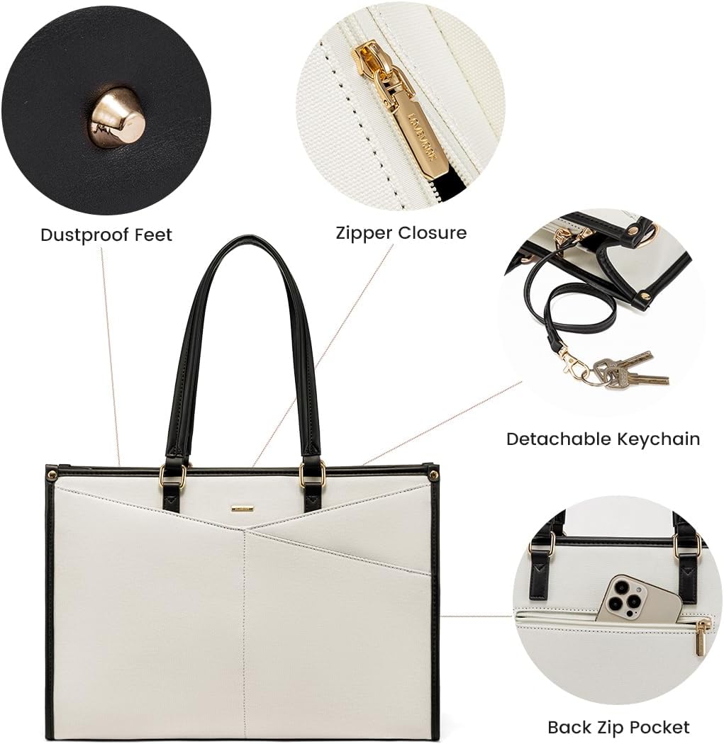 LOVEVOOK Laptop Bag for Women, 15.6 inch Laptop Tote Work Teacher Bags Cancas Computer Shoulder Bag 2pcs Set