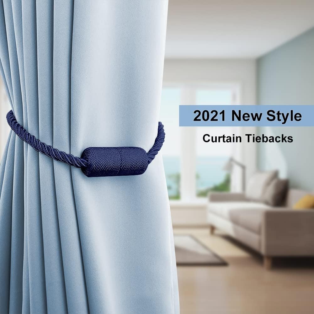 Paquete de 2 alzapaños magnéticos fuertes para cortinas para exteriores, alzapaños decorativos modernos, hechos a mano, sujetadores decorativos para