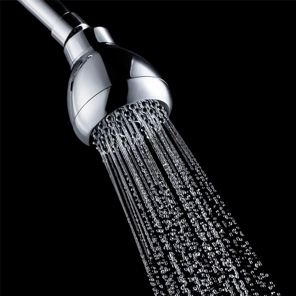 Cabezal de ducha fijo de alta presión de 3 pulgadas, cabezal de ducha de cobre de agua con bola giratoria ajustable y filtro, acabado cromado,