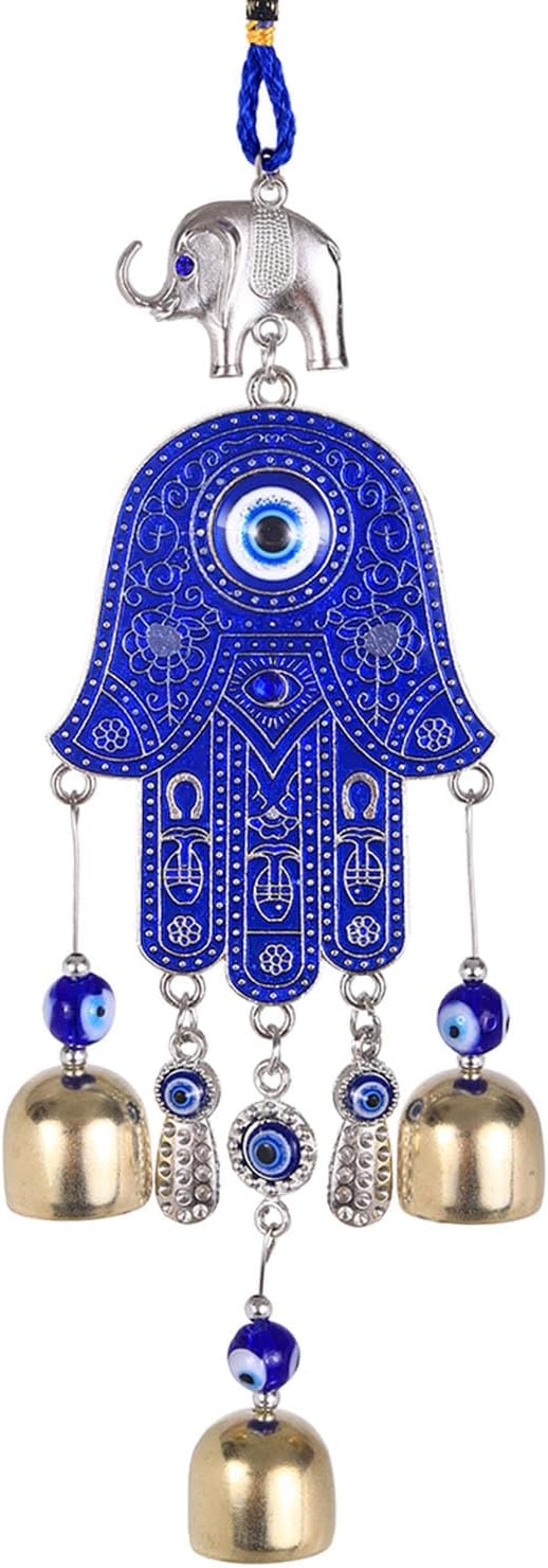 Colgante de talismán de mano santa de Fátima de mal de ojo, adorno turco hecho a mano, adorno colgante de mal de ojo azul de la suerte para
