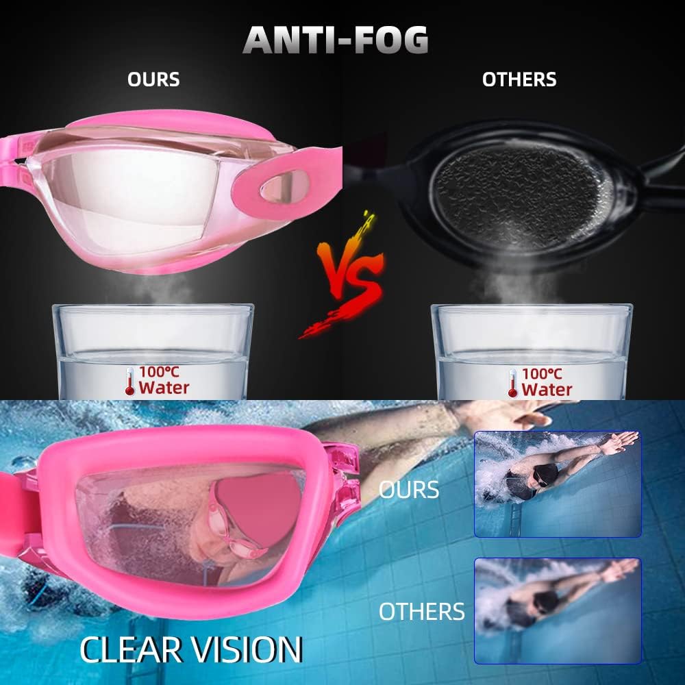 Gafas de natación Juego de gorras de natación gafas de natación de silicona para adultos con gafas antivaho para nadar
