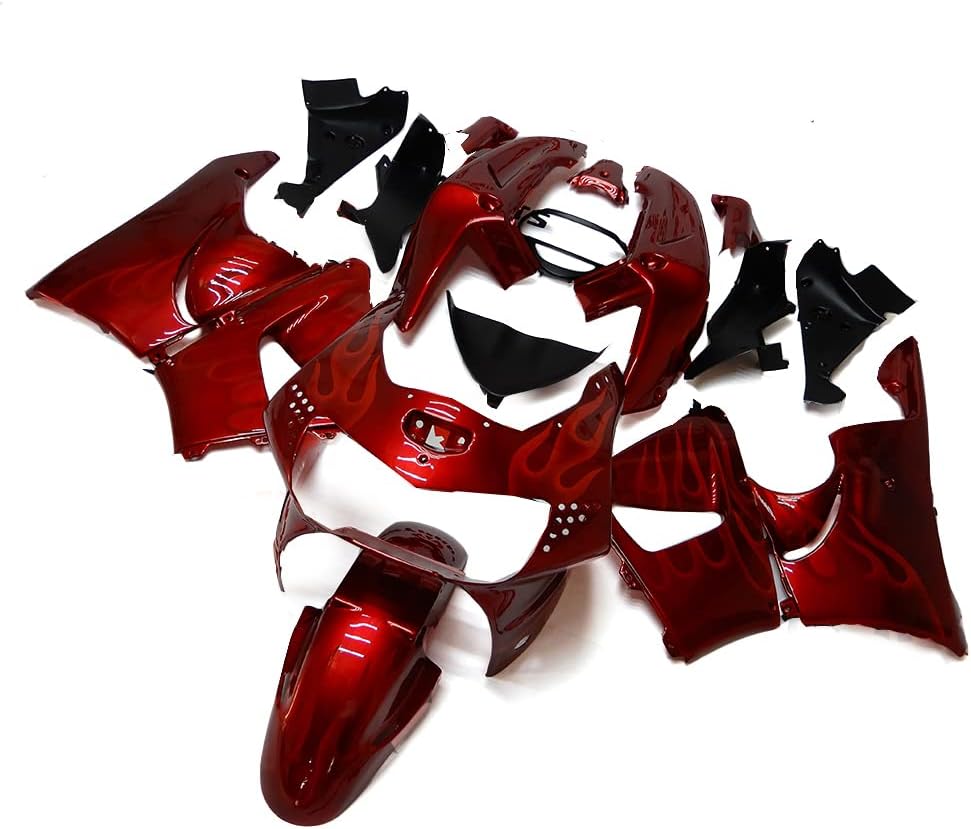 Kit de carenado completo para motocicleta Honda CBR900RR 919 1998 1999 CBR 900 RR 98 99 ABS Carrocería de plástico brillante rojo con llamas