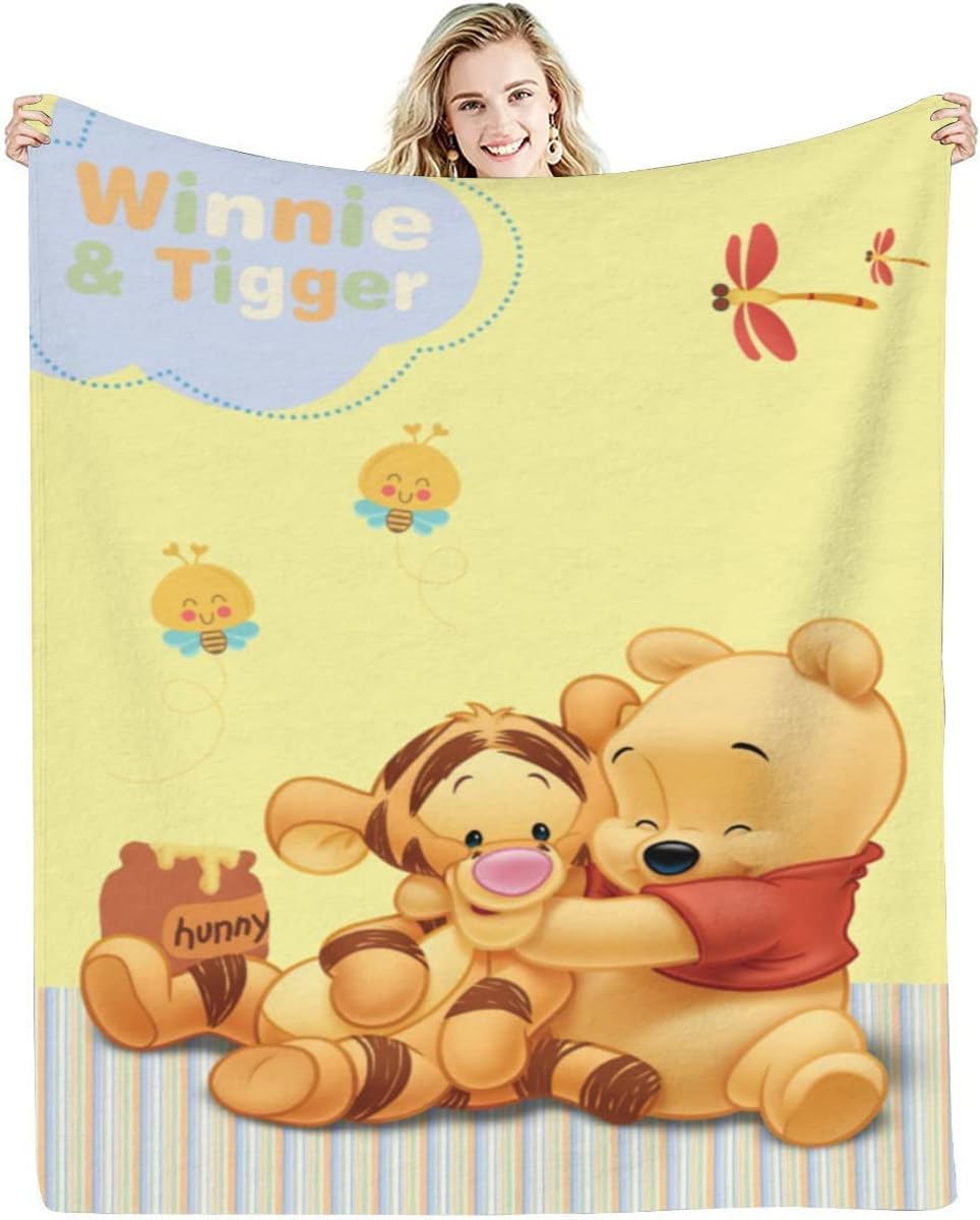 Linda manta de franela para niños y niñas, manta de oso de franela para mejor amigo, súper suave, acogedora y cálida, ropa de cama de felpa de 60 x