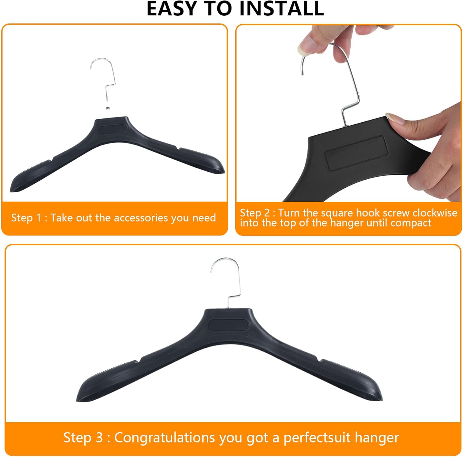 DEDU Perchas de traje para hombres, paquete de 40 perchas para suéteres, sin protuberancia, antideslizantes, ancho de 17.7 pulgadas, perchas de