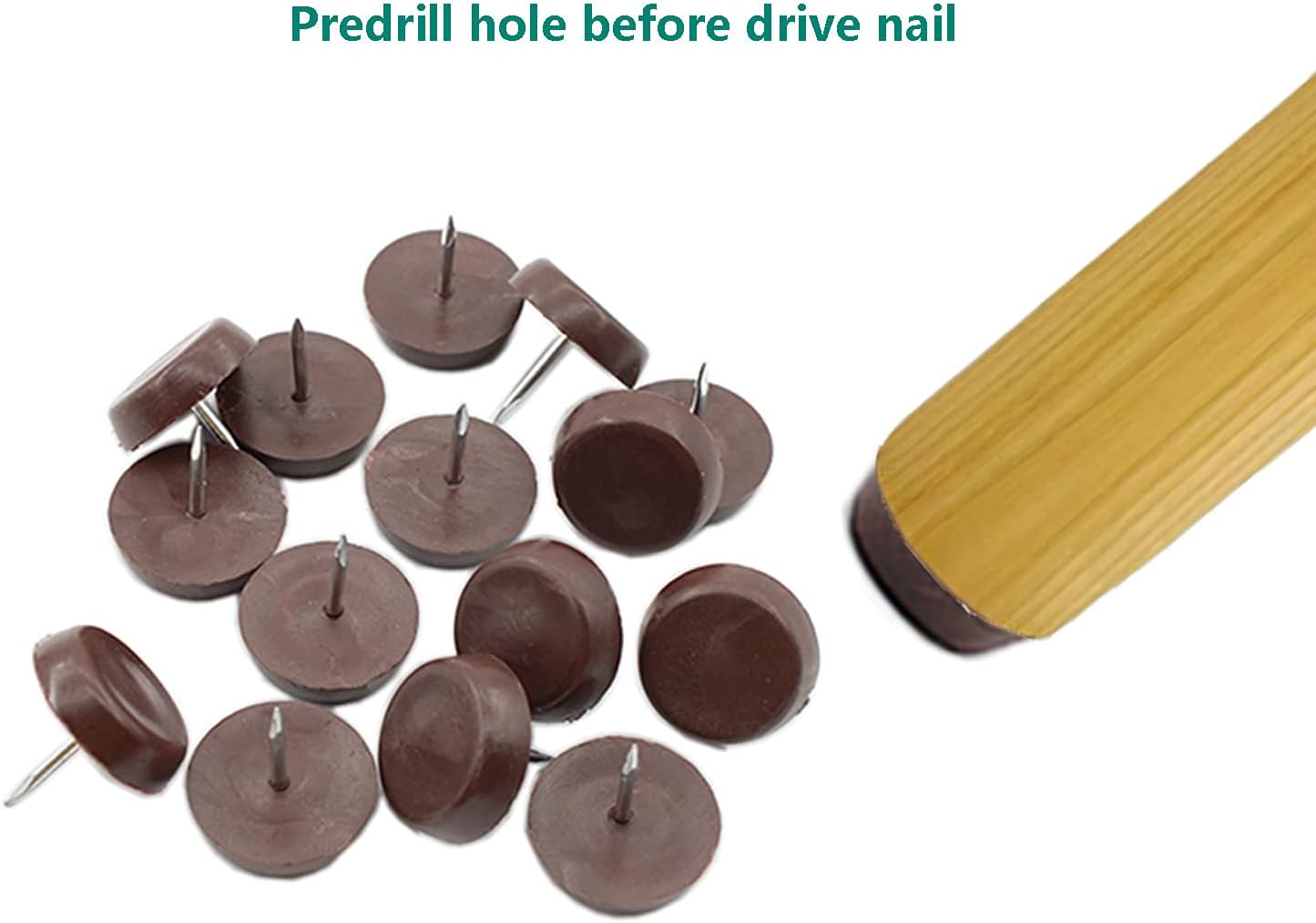 50 almohadillas redondas de nailon para muebles, resistentes para clavos en muebles, protectores de suelo de madera dura para silla, mesa,