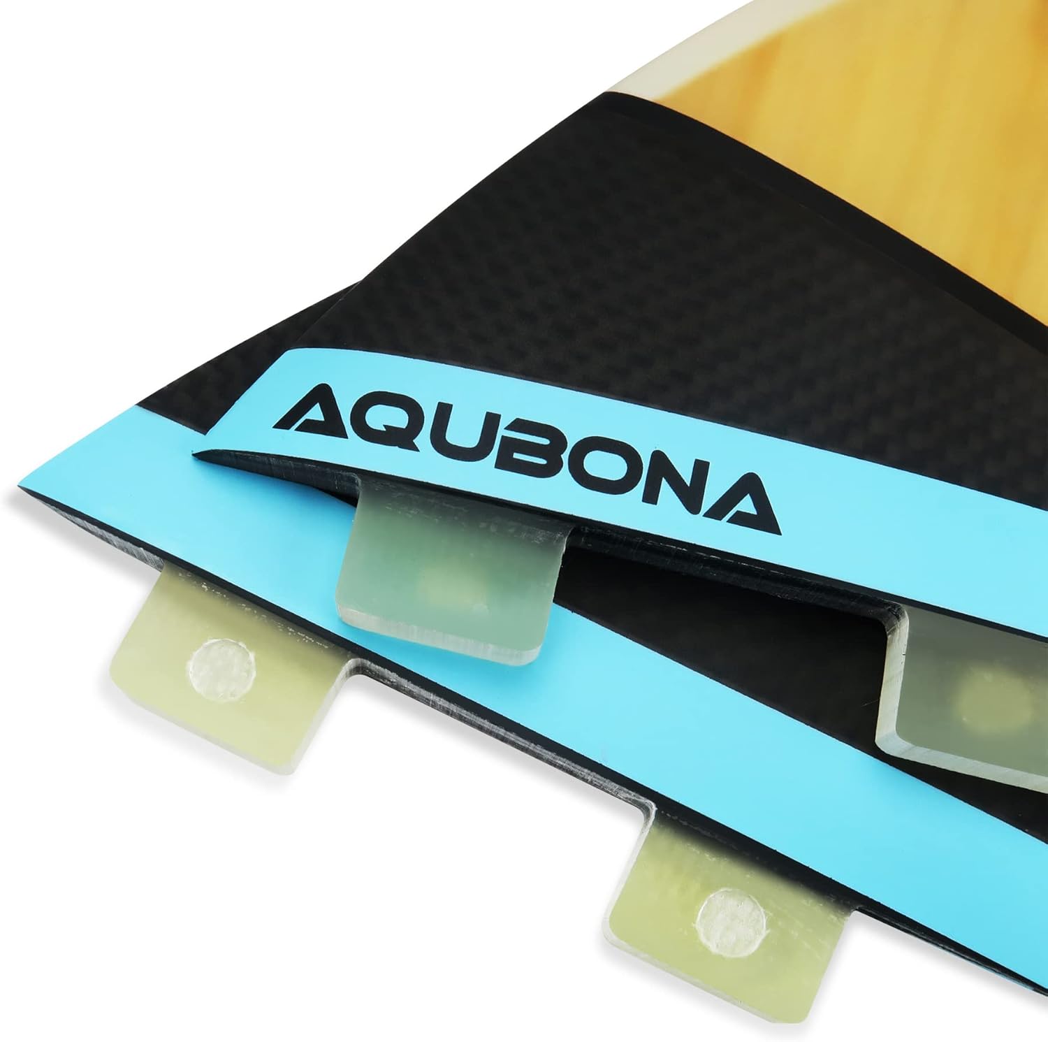 AQUBONA Juego de aletas grandes (MF) de fibra de vidrio de bambú para tablas de surf, tablas de surf de una sola pestaña o doble pestaña, con