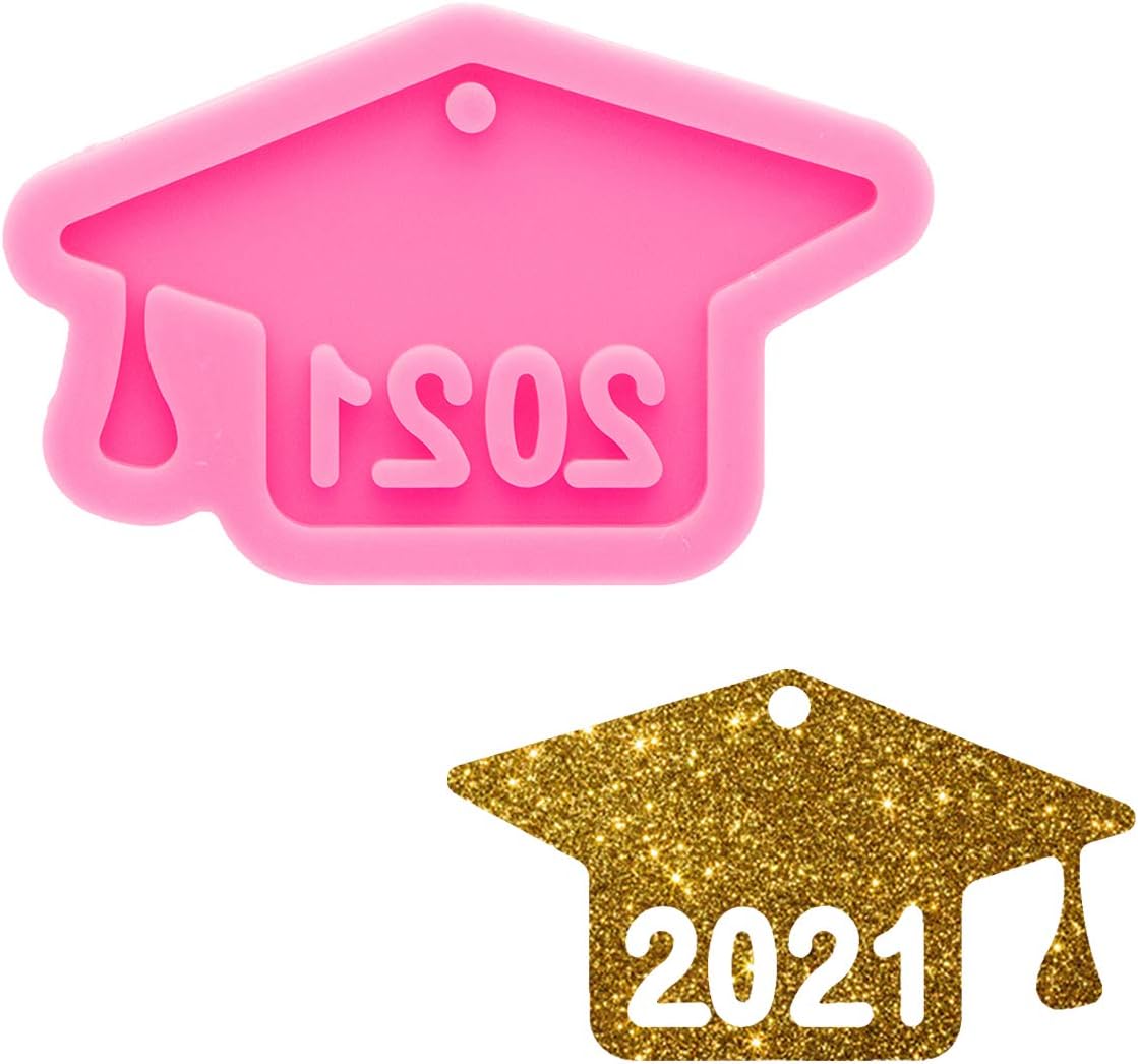 Super brillante 2021 decoración de graduación moldes de silicona médico sombrero resina llavero molde de graduación resina molde molde hecho a mano