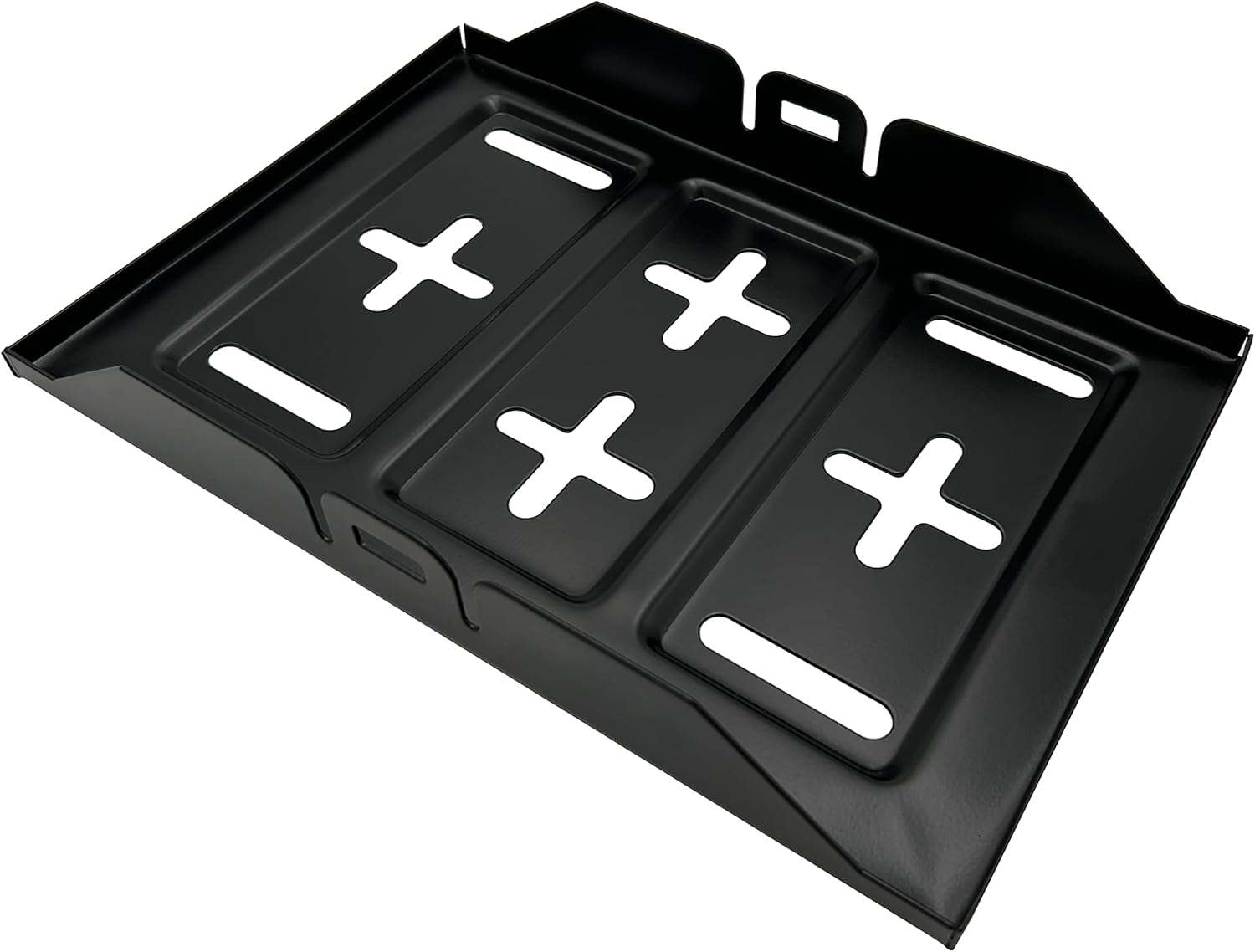 Bandeja de montaje de batería de metal para reparación o mantenimiento del motor del vehículo, negro, grande