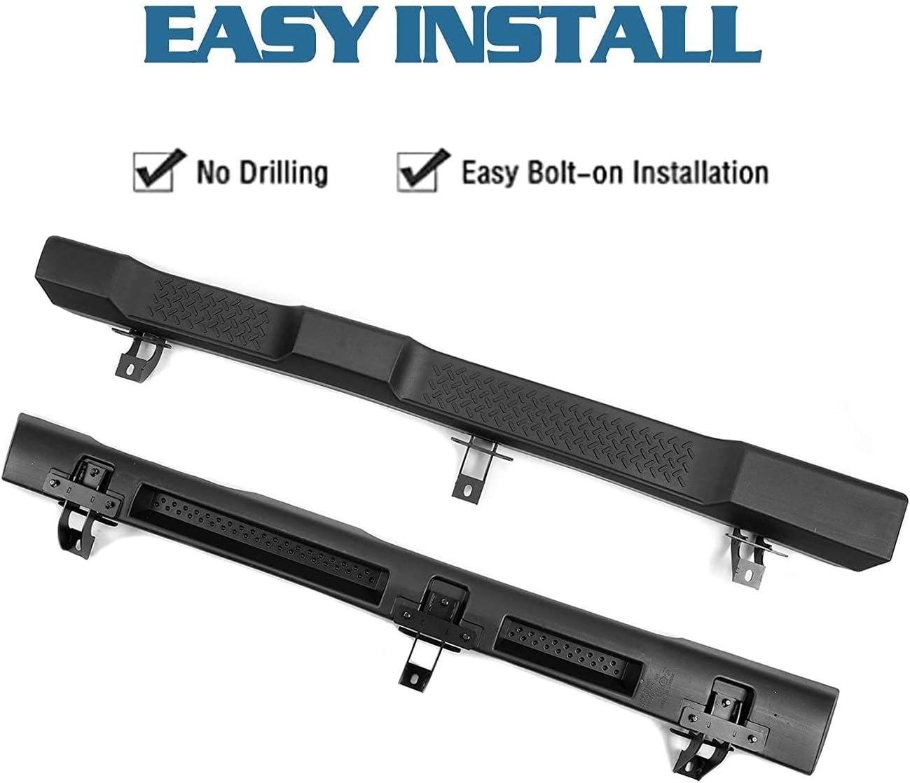 Auraroad Estribos laterales compatibles con Jeep Wrangler JK 2007-2018 de 4 puertas, barras Nerf estilo OE negro (Wrangler JK 4 puertas)