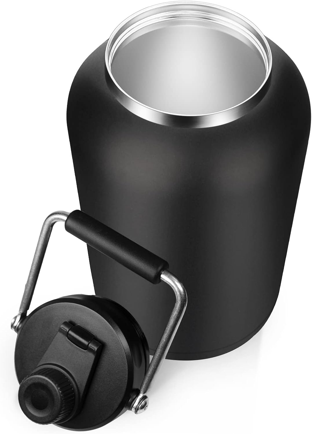 Zenbo Jarra de un galón con popote, mantiene el frío hasta 36 horas, botella de agua de 128 oz con aislamiento al vacío de doble pared, a prueba de