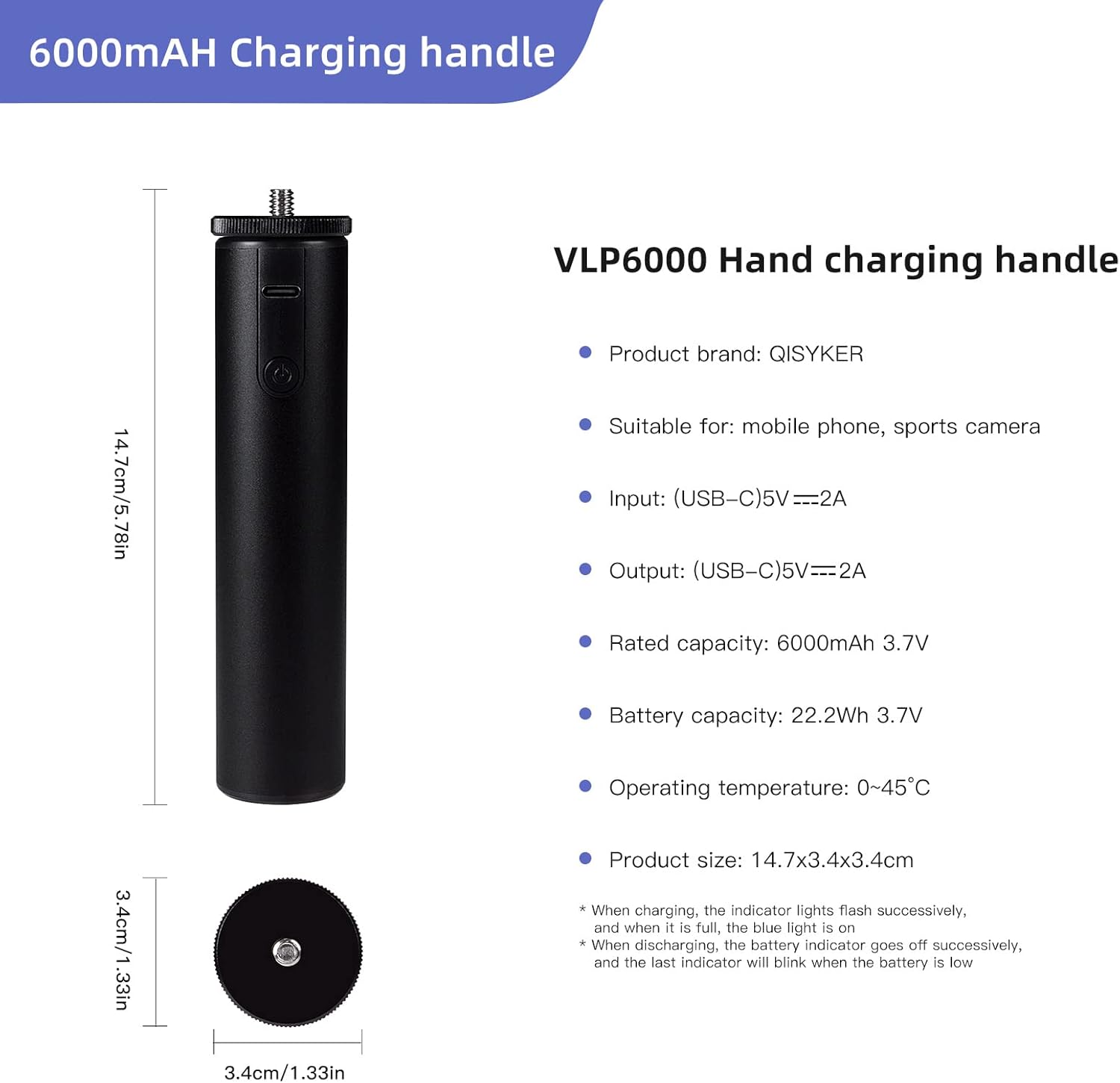 Agarre de mano de carga para cámara DJI Osmo PocketPocket 2, barra de extensión de banco de energía con trípode y adaptador de montaje, parasol de