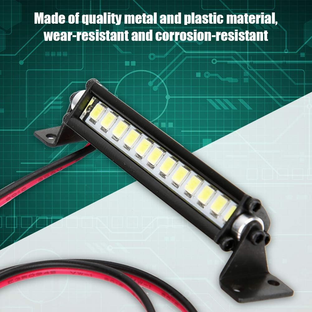 Dilwe Luces de techo LED de luz de coche RC, mini 12 LED barra de luz lámpara de techo apto para TRX-4 Scx10 110 4WD Crawler (negro)