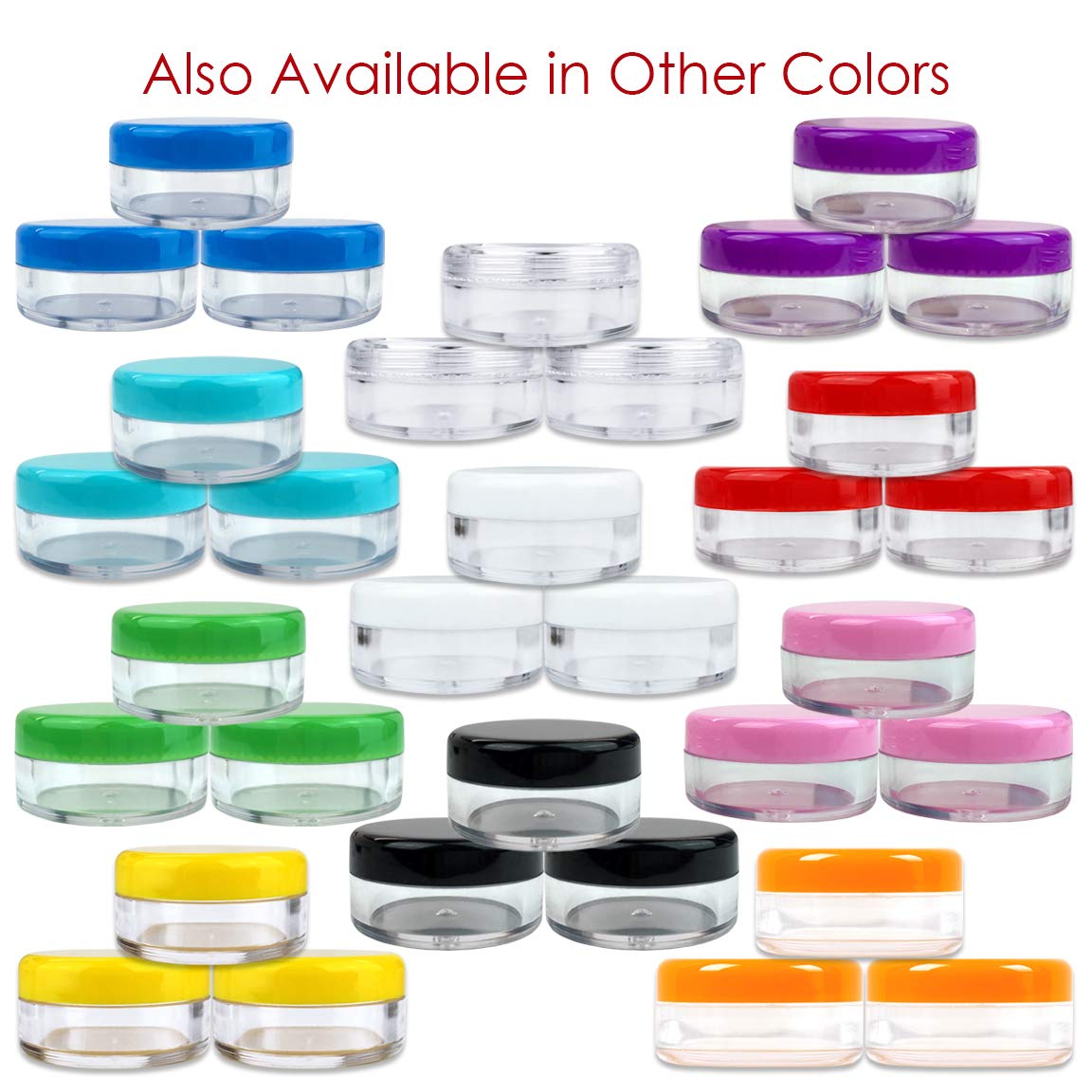 50 tarros redondos de acrílico vacíos de 5 gramos (0.17 oz)  Contenedores de plástico sin BPA para cosméticos, loción, crema, maquillaje, cuentas,