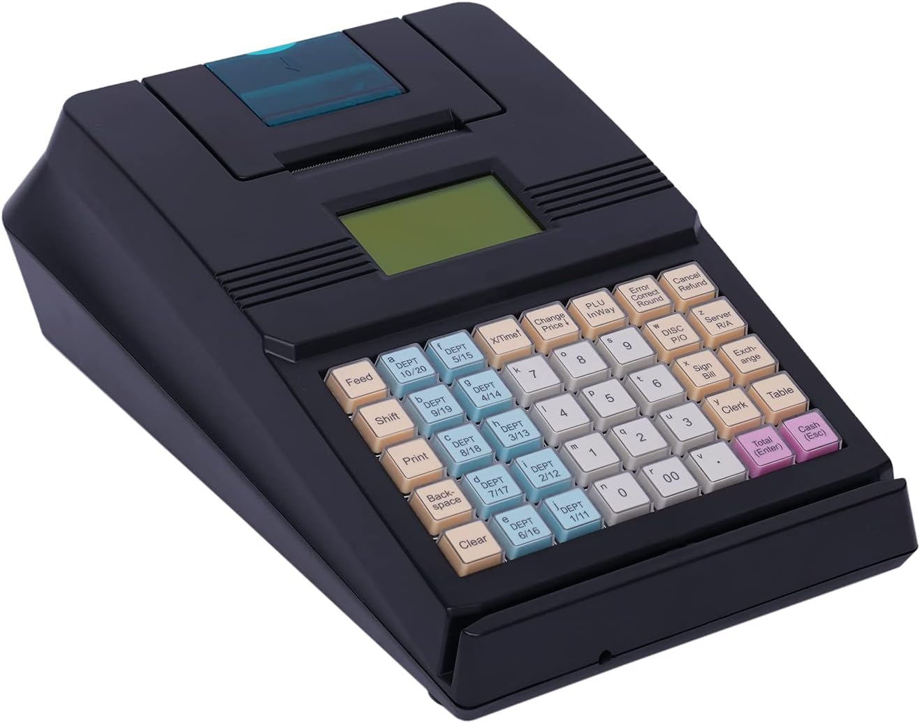 BANLICALI Caja registradora, caja registradora electrónica 40W, sistema rectangular negro de la caja registradora POS, caja registradora para