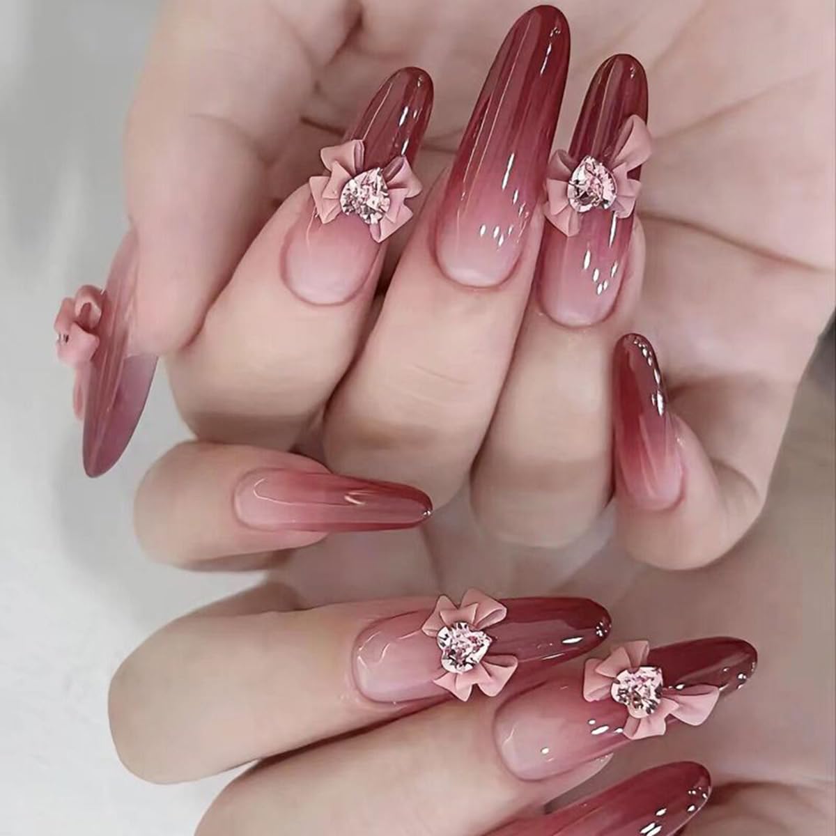 40 piezas de cinta de resina con lazo para uñas, estilo mixto, piezas de joyería de diamantes de imitación 3D, accesorios de decoración de uñas,