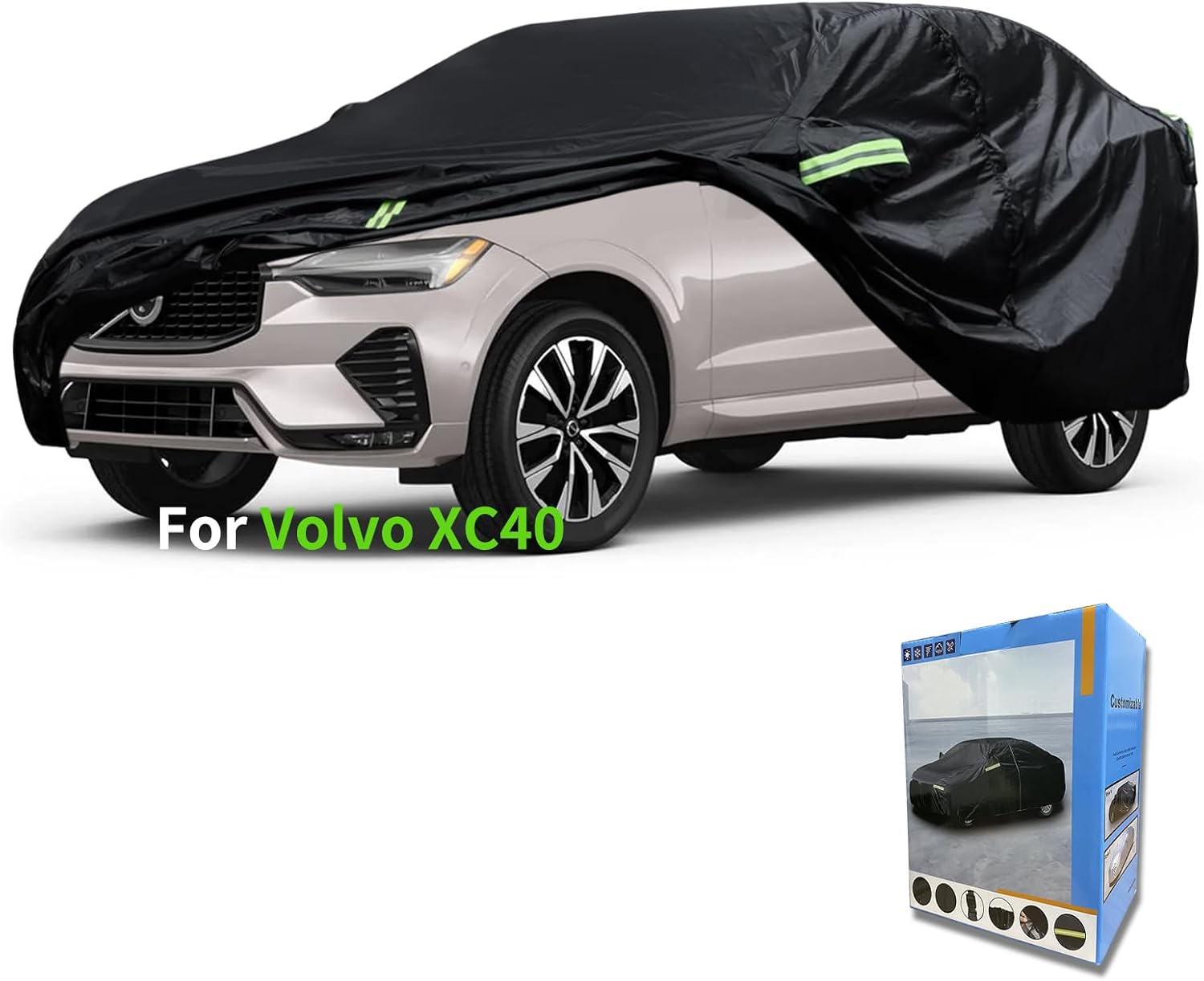 Ajuste personalizado para cubierta de auto Volvo, impermeable, para todo tipo de clima, protección UV, resistente al viento, para exteriores (para
