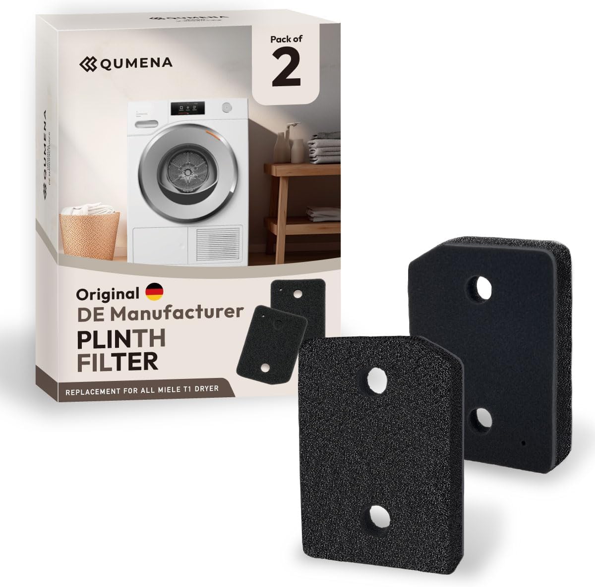 Filtro de zócalo de repuesto para secadoras Miele T1  9164761 Filtro de secadora de doble capa con bomba de calor diseñado por un fabricante alemán