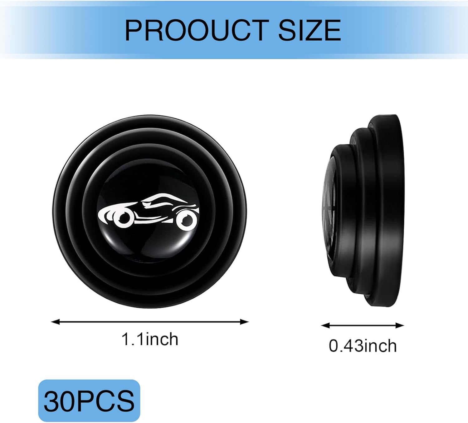 30 piezas de amortiguadores de puerta de automóvil, anti-colisión, impermeable, protección de puerta automotriz, reemplazo universal de juntas de