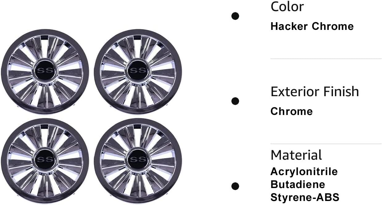 Cubiertas cromadas para ruedas de carrito de golf, tapas de cubo de 8 pulgadas, compatibles con ruedas EZGO Club Car Yamaha Stock