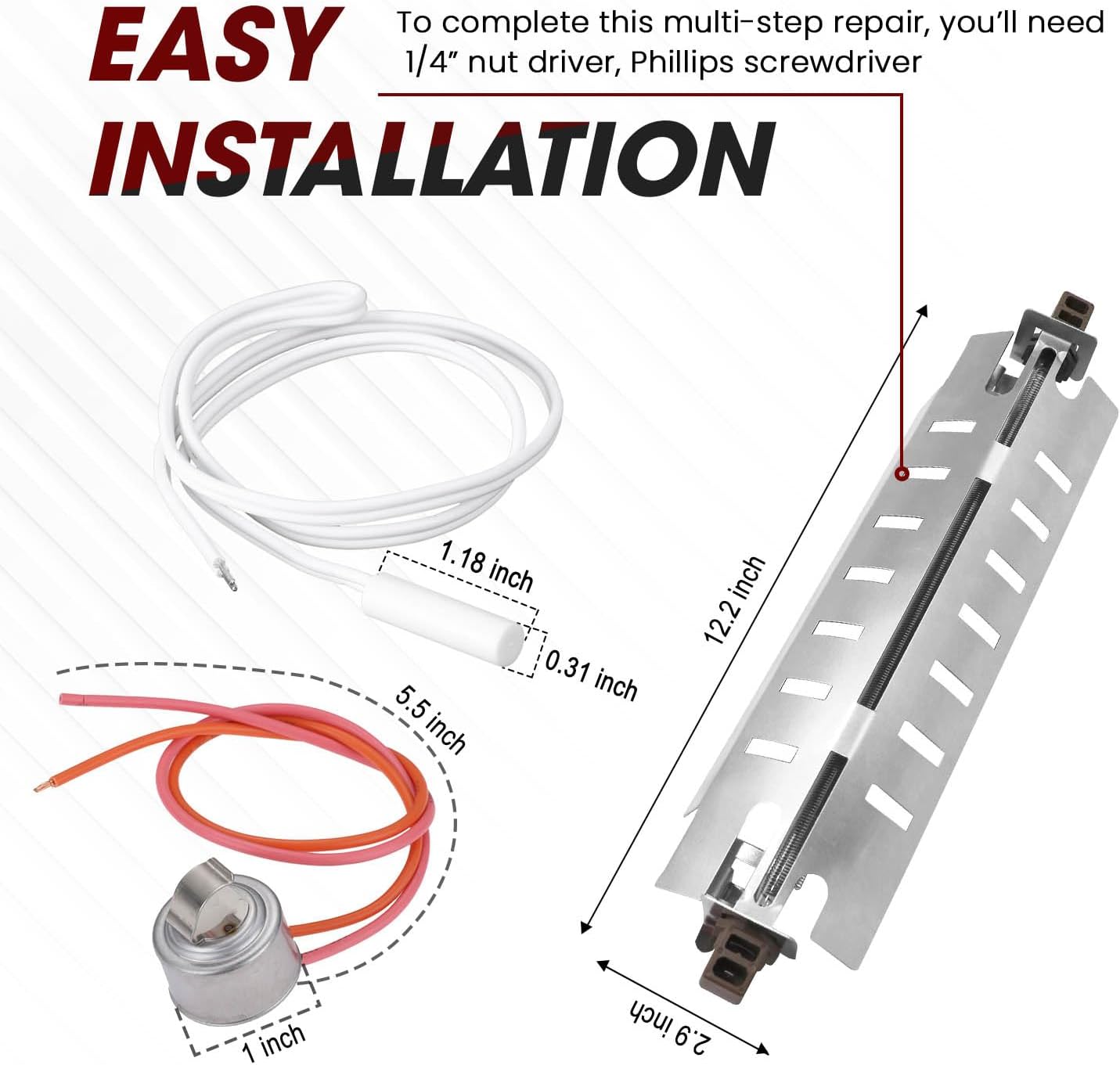 Seentech Calentador de descongelación WR51X10055, sensor de temperatura WR55X10025, termostato de descongelación WR50X10068 – Refrigeradores GE y