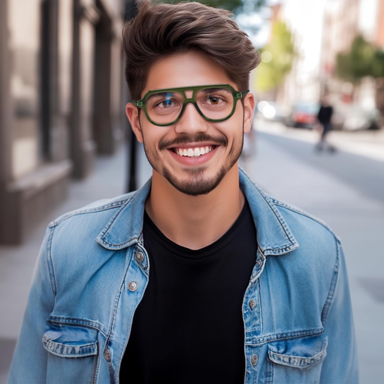 FEISEDY Gafas de aviador con montura para mujeres y hombres, con bloqueo de luz azul, antideslumbrantes, B0039