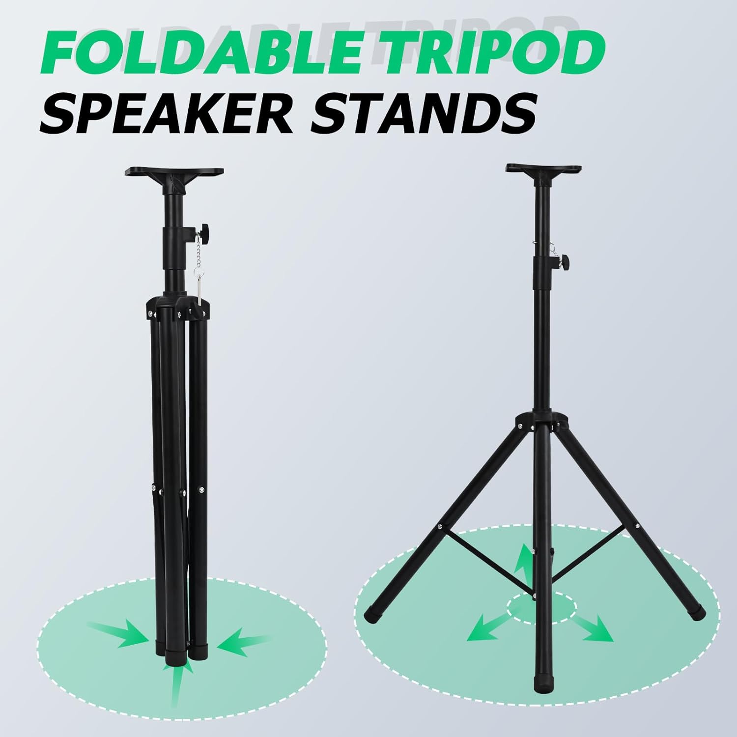 Soportes de altavoz de trípode dual con soporte de montaje, altura ajustable PA DJ Studio Monitor Soportes de altavoz