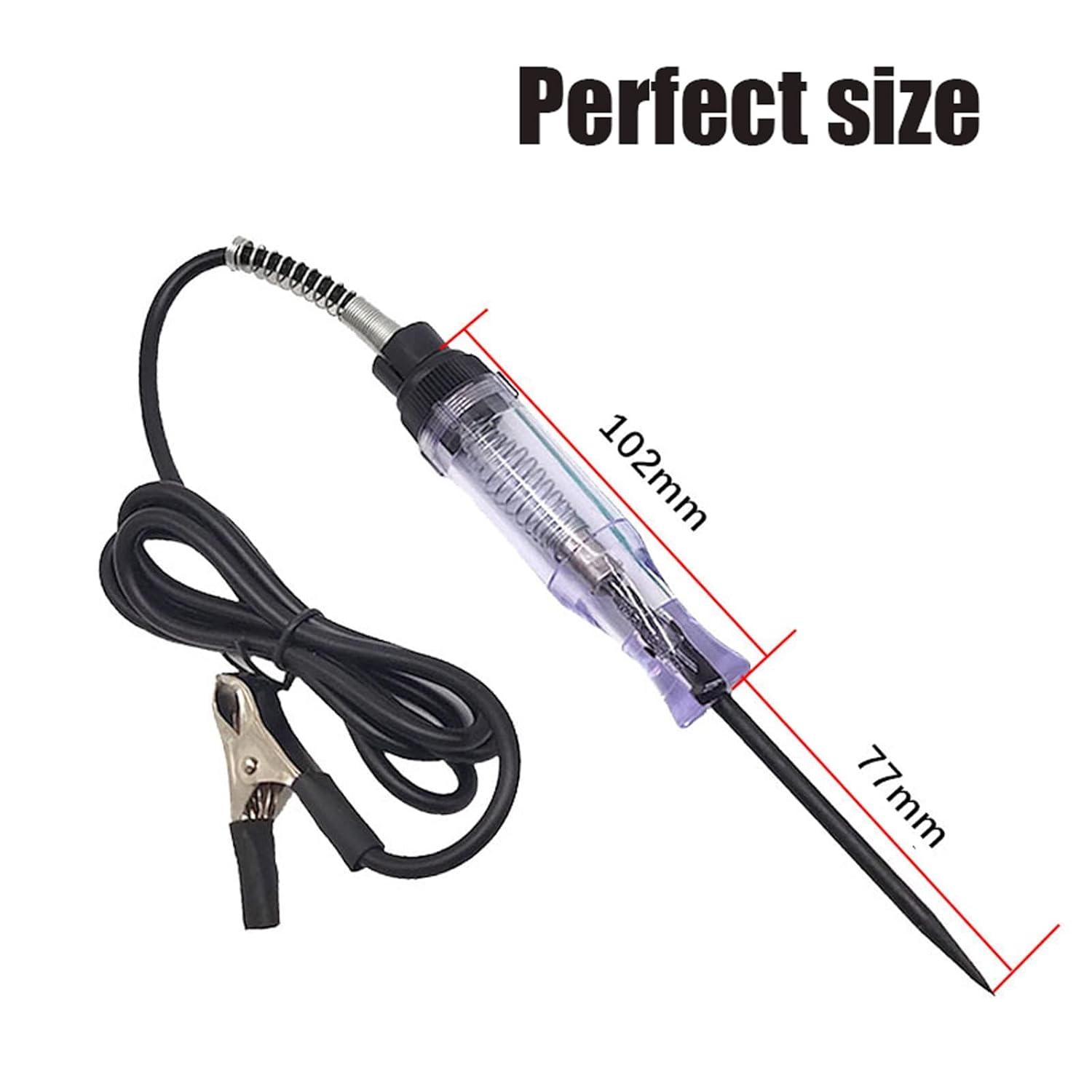 Pluma de prueba de circuito de camión de automóvil, probador de luz resistente de 3-70 V con cable de resorte voltímetro, luz de prueba digital