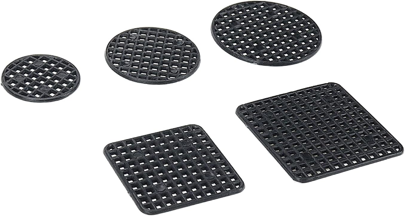 50 piezas de malla para macetas, almohadillas de drenaje de plantas, juntas redondas y cuadradas para agujeros de drenaje para jardinería, maceta, 5