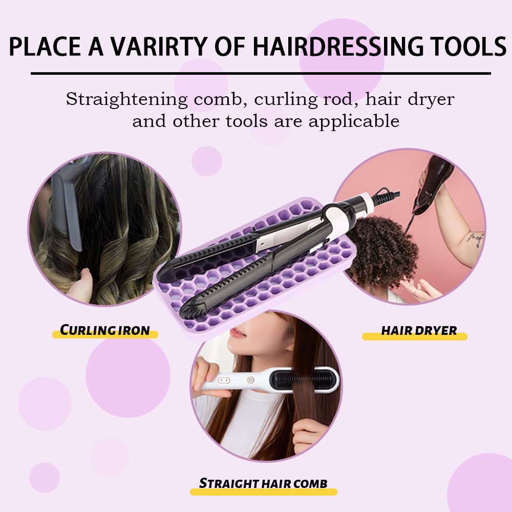Almohadilla de silicona pequeña para rizador, alfombrilla de silicona más gruesa resistente al calor para herramientas para el cabello, herramienta