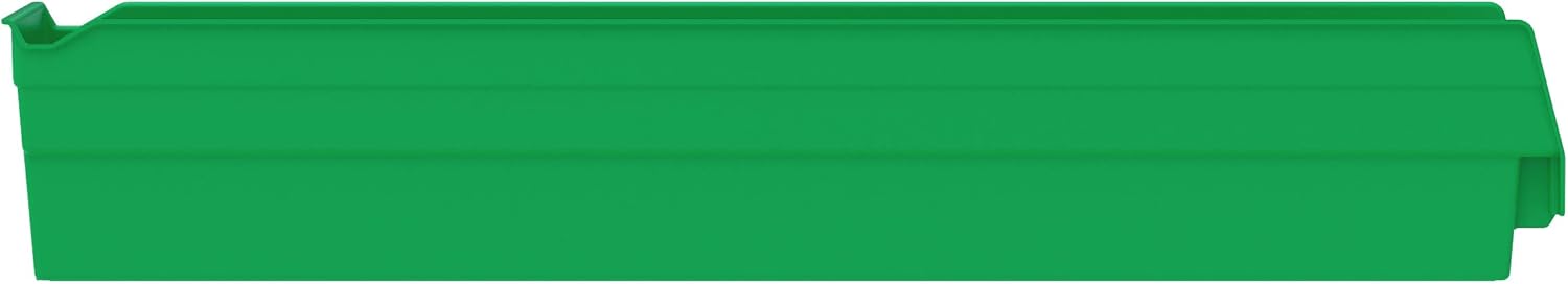 Akro-Mils 30124 – Caja de plástico para estantes anidados (24 x 4 x 4 pulgadas), verde, (paquete de 12)