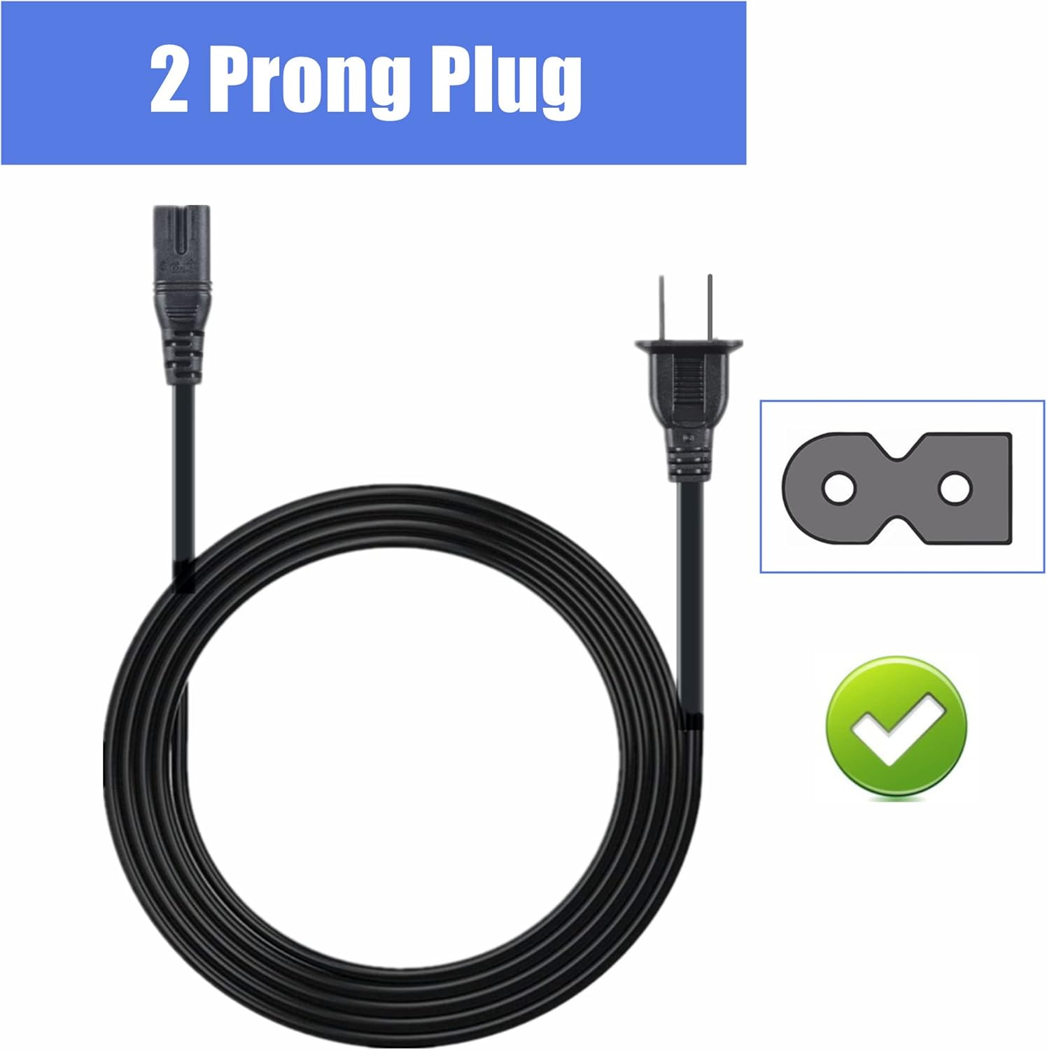 CJP-Geek Cable de alimentación de CA de 5 pies de repuesto para Sony CFS-D20 CFS-DW38 CFS-DW60 CFSDW60 CFSDW80 CFS-W301 CFSW450 CFS-W501 CFSW501