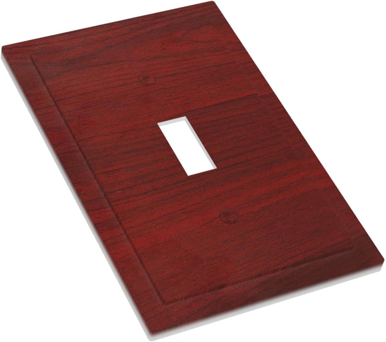 Prístine Farmhouse – Placa de interruptor de luz de 1 cuadrilla con impresión plana de madera color rojo y marrón para decoración de pared de una