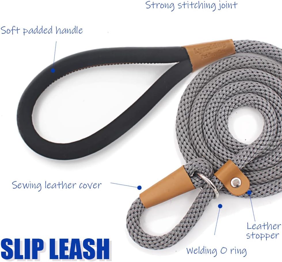 lynxking Paquete de 2 correas antideslizantes para perros de 6 pies, resistentes y trenzadas, correas de entrenamiento para perros medianos, grandes