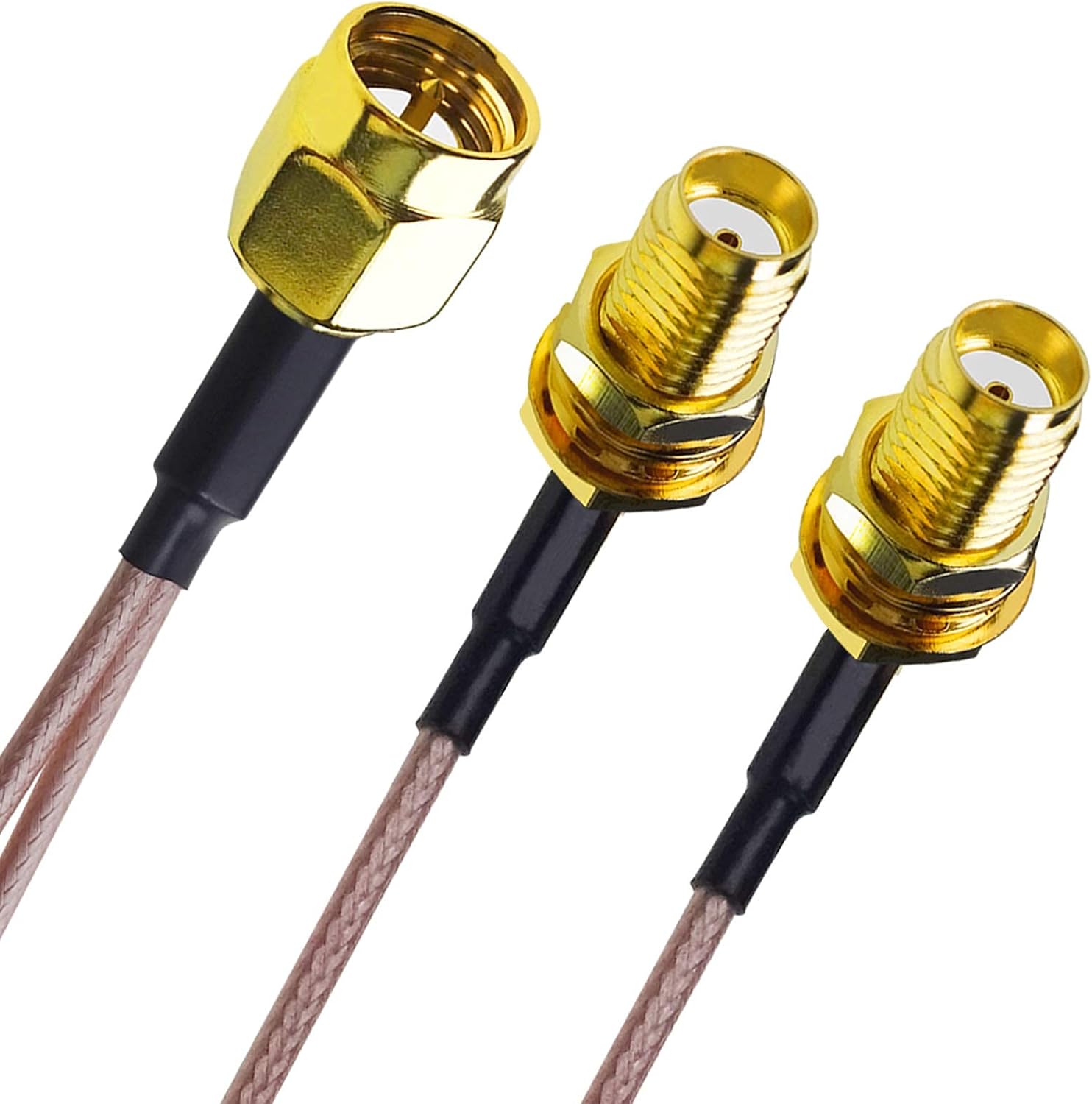 Goupchn Cable divisor SMA macho a doble SMA hembra Cable divisor RG316 Y Cable divisor 4G LTE Antena Adaptador Cable Divisor 50 Ohm 6.7 in