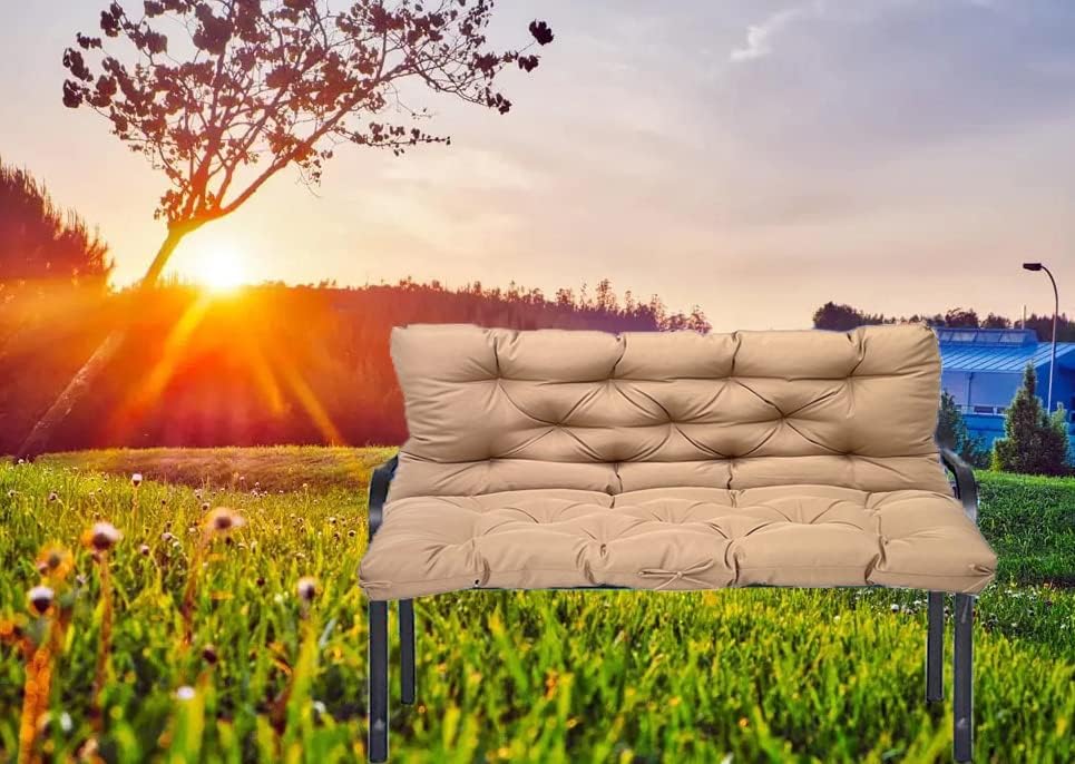 Cojines de banco de 47 x 40 pulgadas, cojines de repuesto para asiento de 2 a 3 plazas, impermeables, de 5 pulgadas, cojines de sofá biplaza para