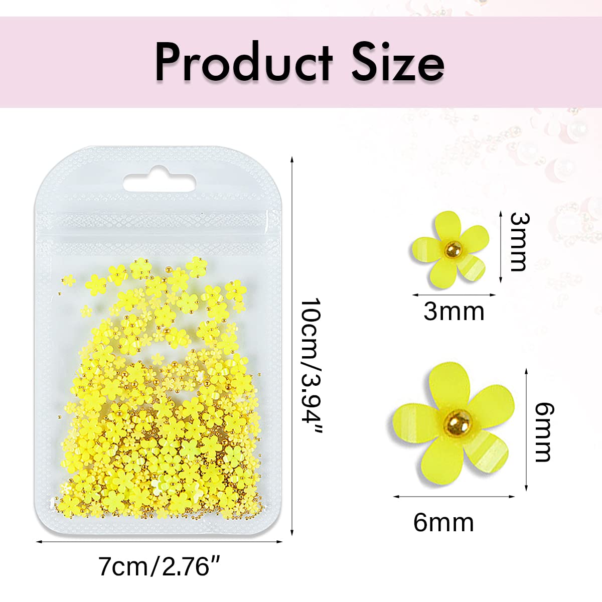 Paquete de 5 diamantes de imitación de flores 3D para decoración de uñas acrílicas, cuentas doradas, diseño de uñas, accesorios de bricolaje para