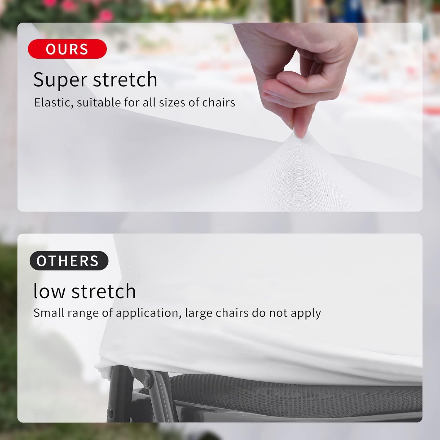 HAINARverS Fundas plegables para sillas, 100 unidades, protector universal de elastano elástico para bodas, fiestas, banquetes, celebraciones