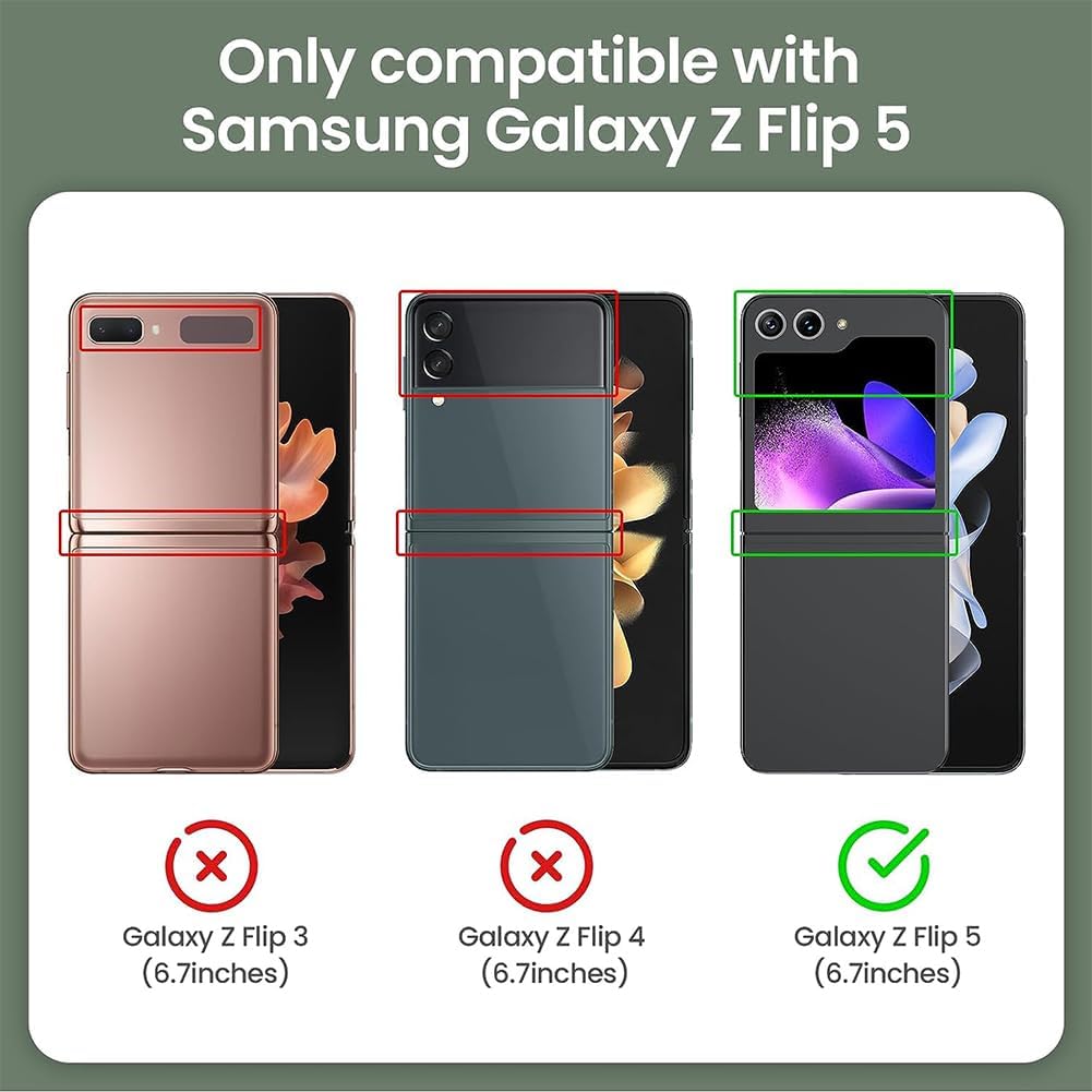 SAKUULO Funda para Samsung Galaxy Z Flip 5 con soporte de anillo magnético de rotación de 360, chapado brillante, borde dorado, suave, delgado, a