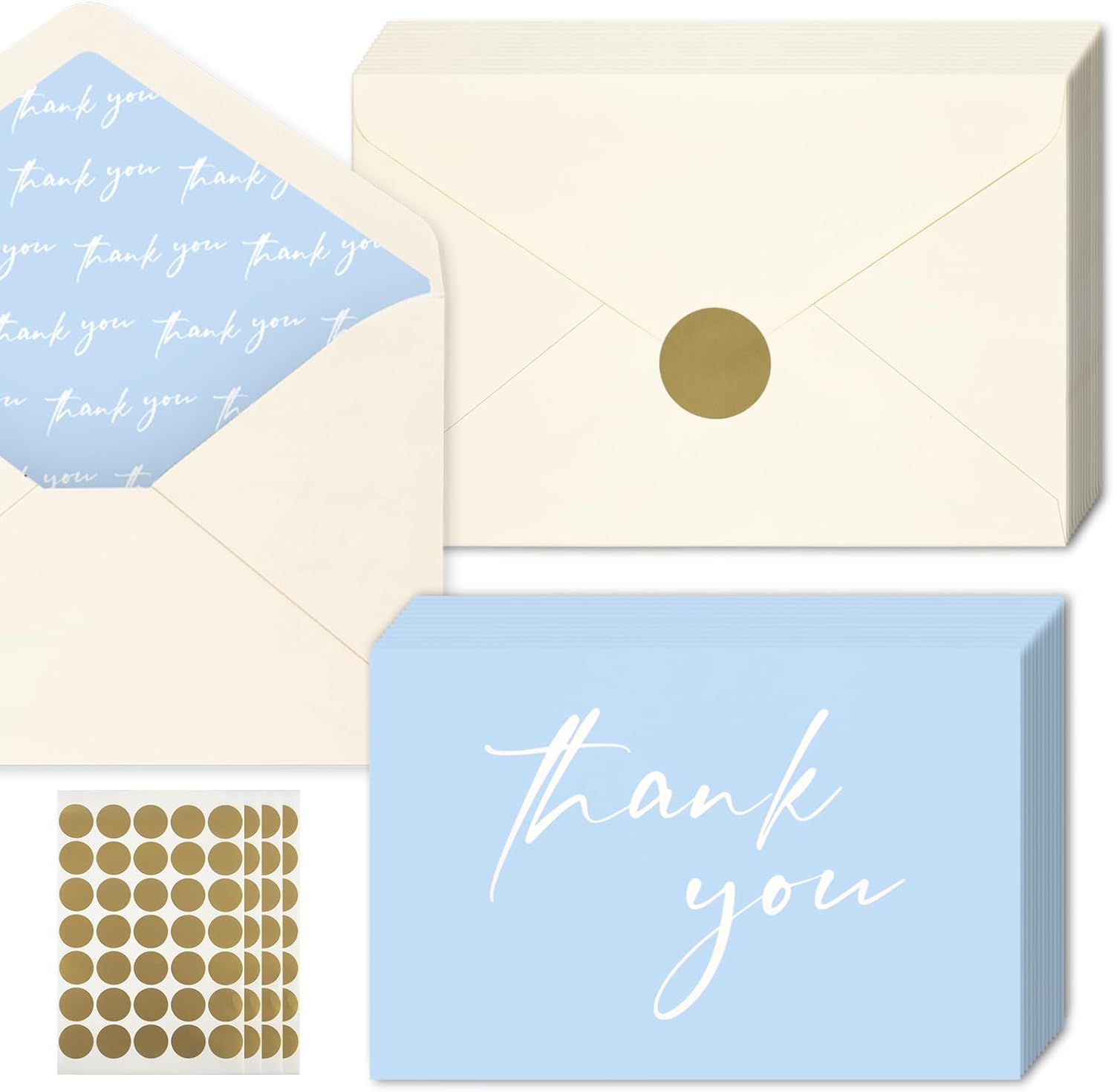 AZAZA Tarjetas de agradecimiento para baby shower, tarjetas de agradecimiento para niños con sobres, tarjetas de agradecimiento de 4 x 6 pulgadas