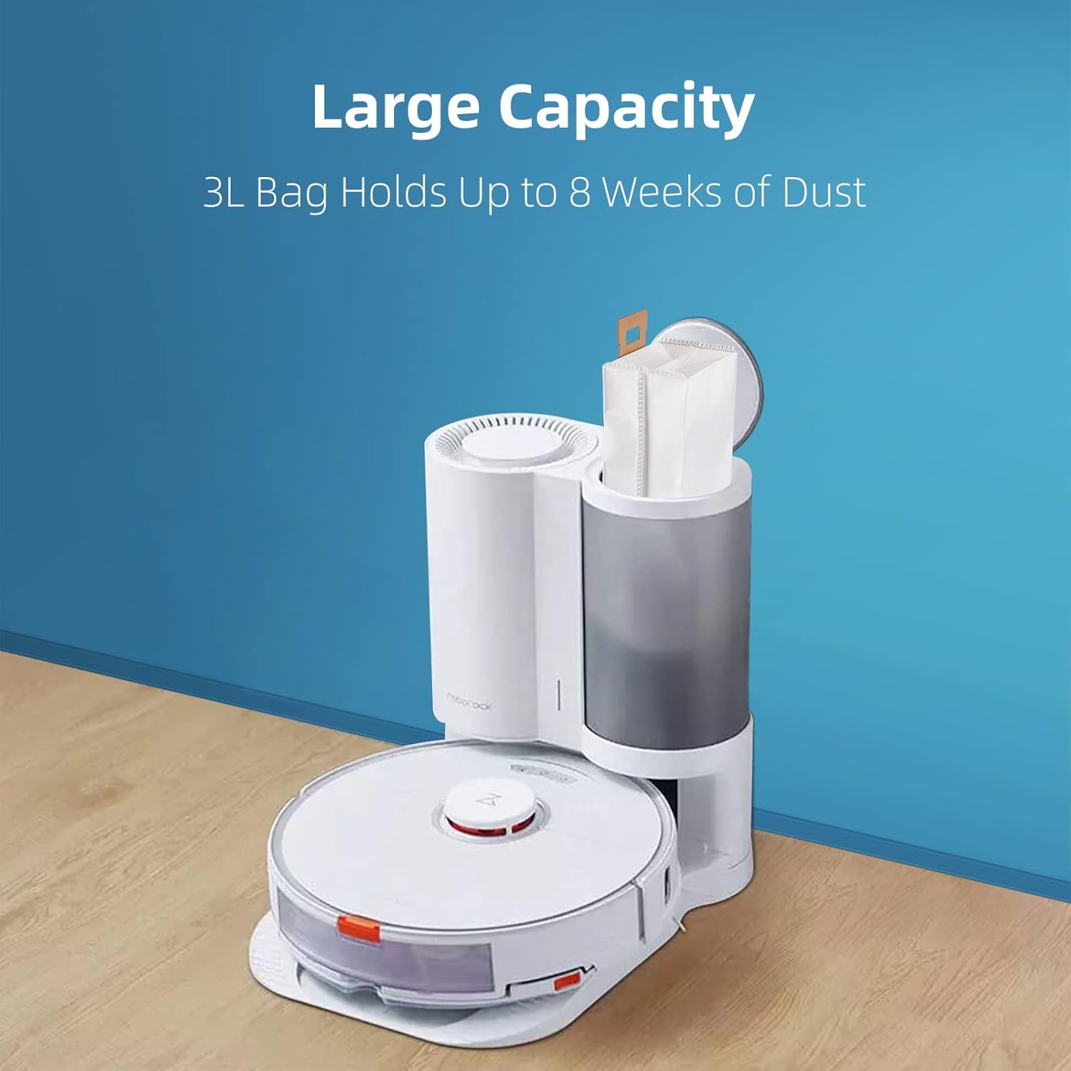 Bolsa de polvo para aspiradora Roborock S7  S7+ Base de vacío automático, bolsa de repuesto de gran capacidad de 3 L (4 unidades)