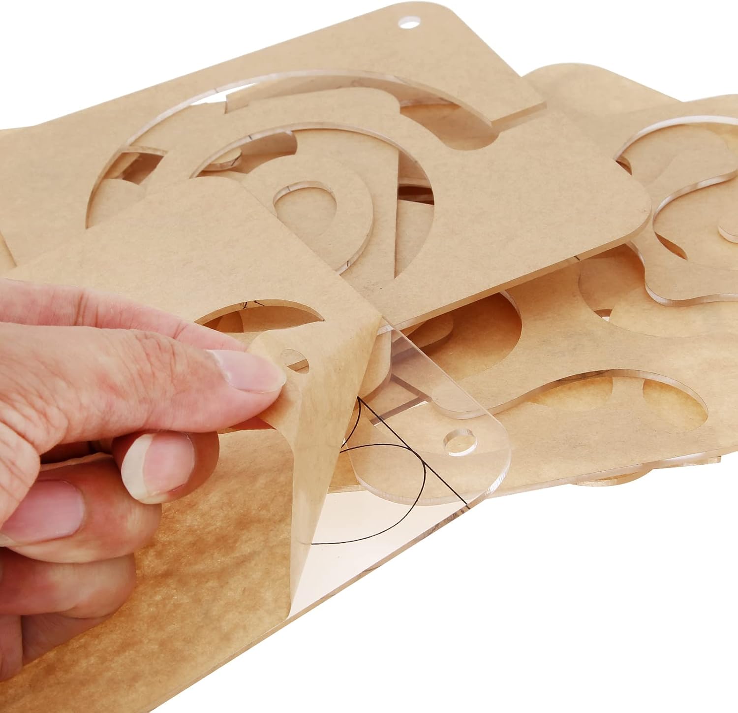 Juego de plantillas de acolchado, 11 piezas para máquina de coser doméstica, reglas de plantilla de acolchado de movimiento libre, transparentes
