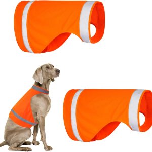 Chaleco reflectante para perro de 2 piezas para caza, chaleco de seguridad para perro naranja brillante de alta visibilidad, chaqueta reflectante Chaleco reflectante para perro de 2 piezas para caza, chaleco de seguridad para perro naranja brillante de alta visibilidad, chaqueta reflectante