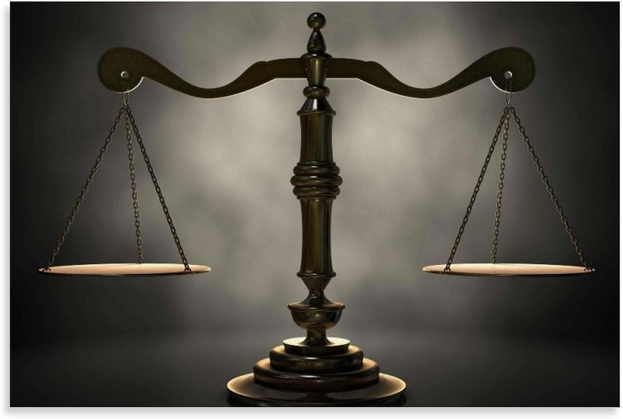 Póster Moderno De Pared De Escamas De Oro De La Justicia, Lienzo Impreso, Decoración Para Dormitorio Poster Decorative Painting Canvas Wall Posters