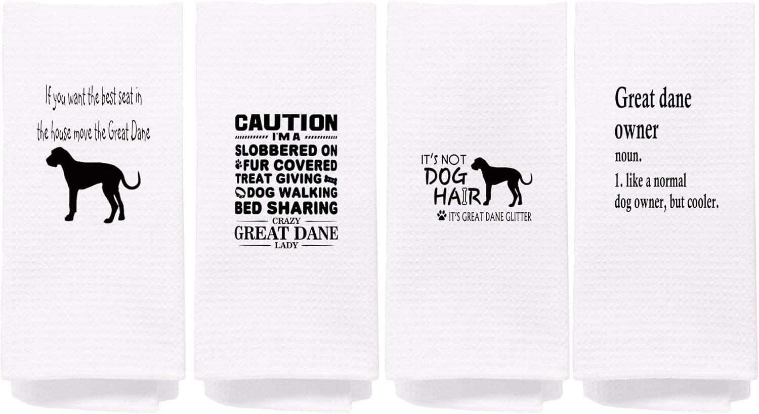 NEGIGA Juego de 4 toallas de cocina y paños de cocina divertidos de 24 x 16 pulgadas, decoración divertida para perros, toallas de baño para cocina