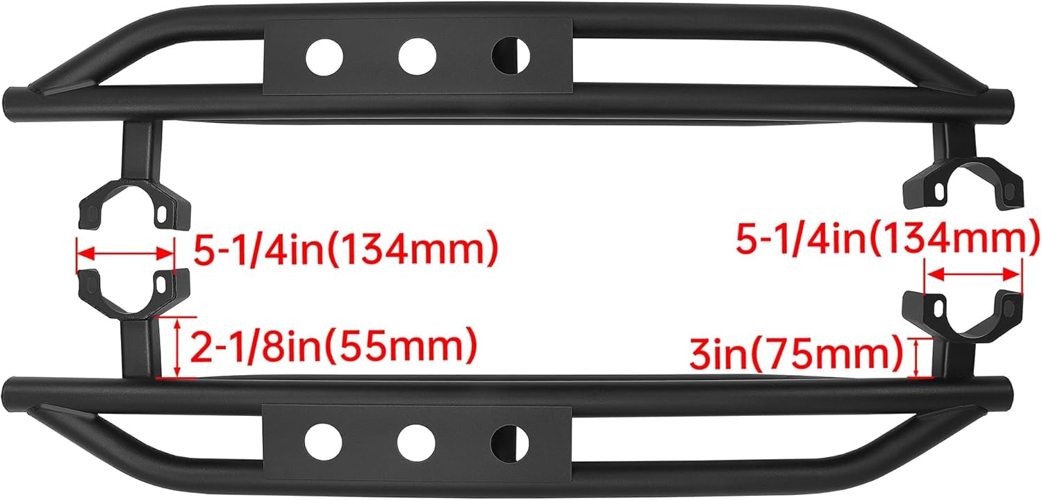 HECASA Estribos laterales compatibles con Jeep Wrangler JK 2007-2018 de 2 puertas, 550 libras, capacidad de 52.6 pulgadas, barras Nerf de acero