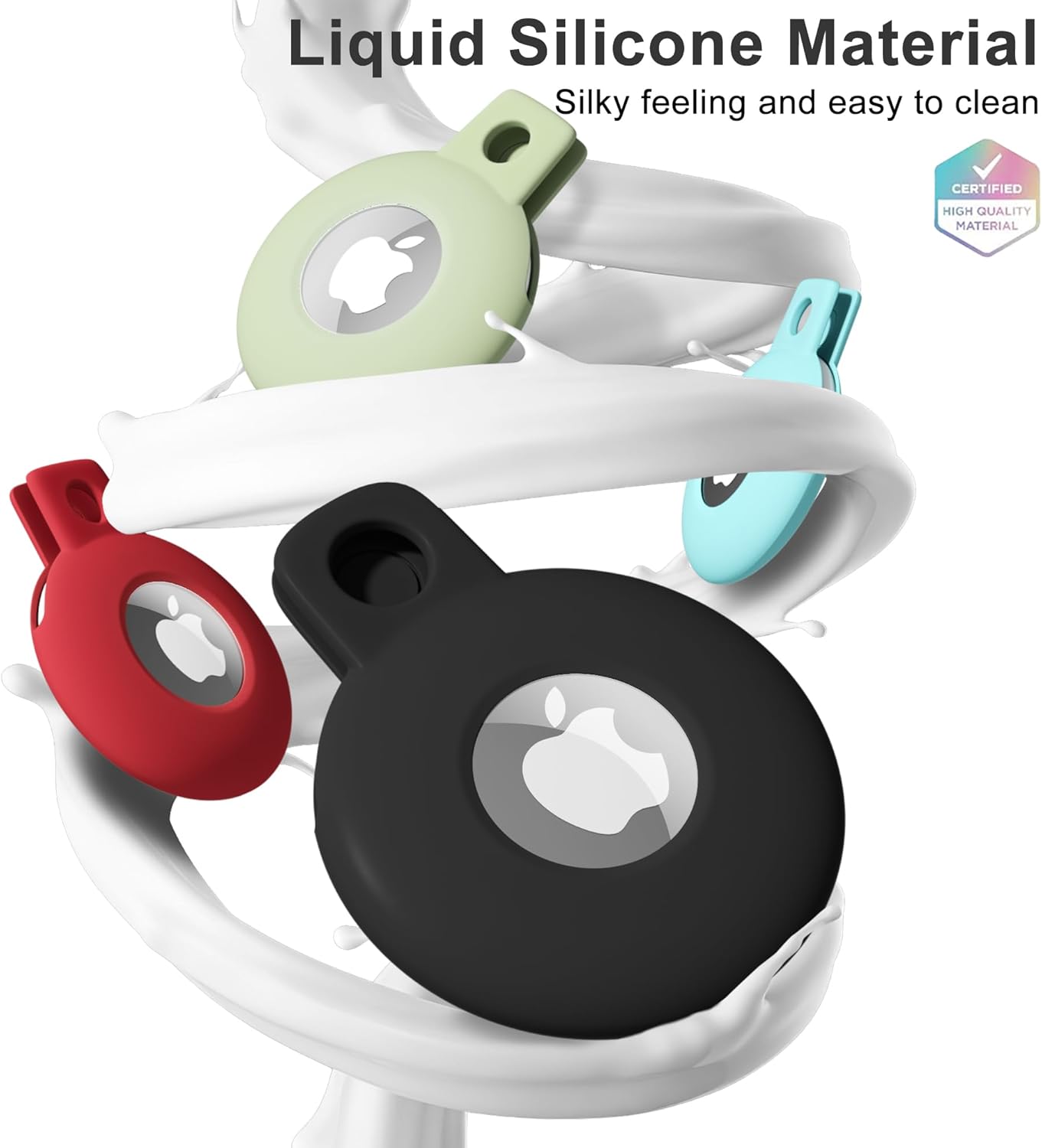 Llavero para Airtag con llavero Airtag, funda para Airtag de Siliocne, bonitos accesorios para Airtag para niños, equipaje, collar de perro y gato,
