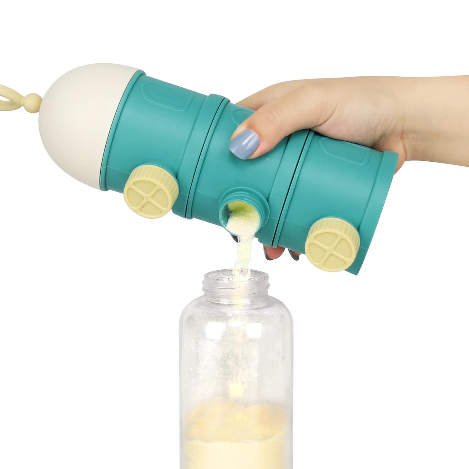 Accmor Dispensador de fórmula para bebés sobre la marcha, 3 capas apilables, antiderrames, para almacenamiento de aperitivos, leche en polvo,
