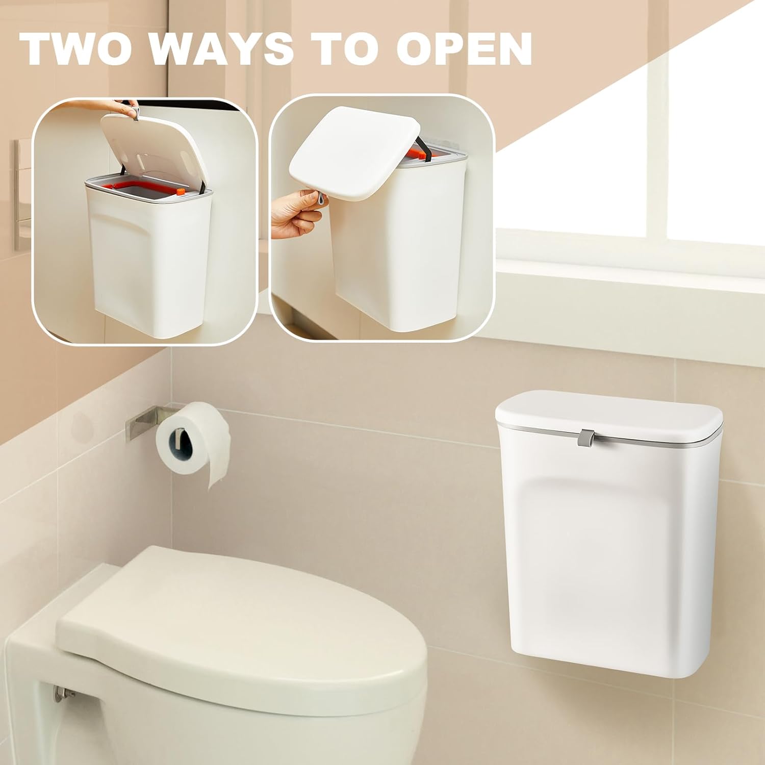 Tioncy Receptáculo de plástico para servilletas sanitarias con recipiente extraíble y 100 forros para servilletas sanitarias de 10.2 x 6.3 x 11.6