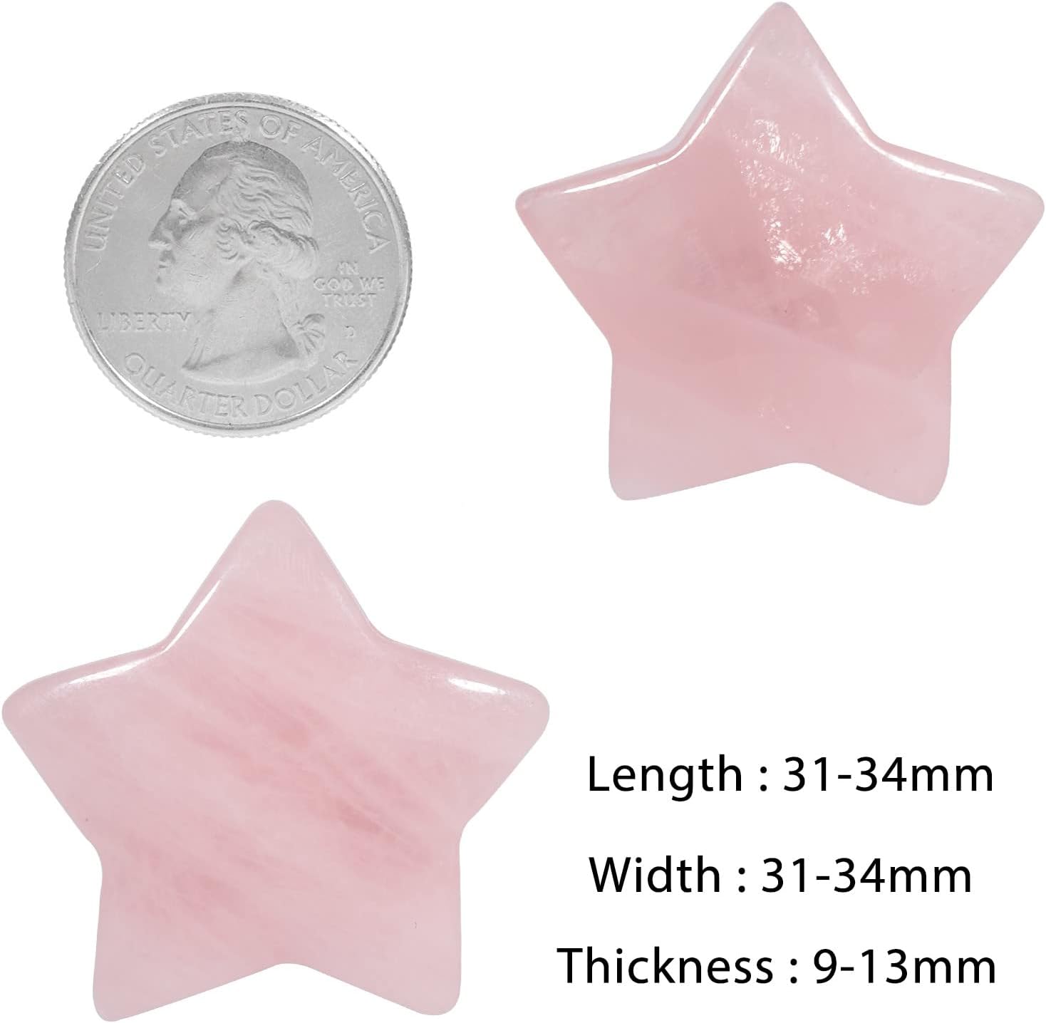 mookaitedecor Juego de 5 piedras de palma con bolsillo de cristal curativo en forma de estrella, piedra de preocupación pulida para equilibrio de